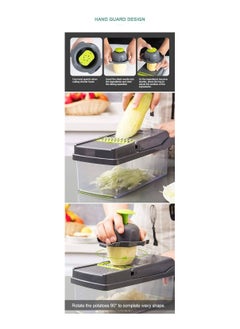 ELTRAZONE Vegetable Chopper, Pro Onion Chopper, Multifunctional 13 in 1 Food Chopper, Kitchen Vegetable Slicer Dicer Cutter, Veggie Chopper With 8 Blades, Carrot and Garlic Chopper  - Image 2