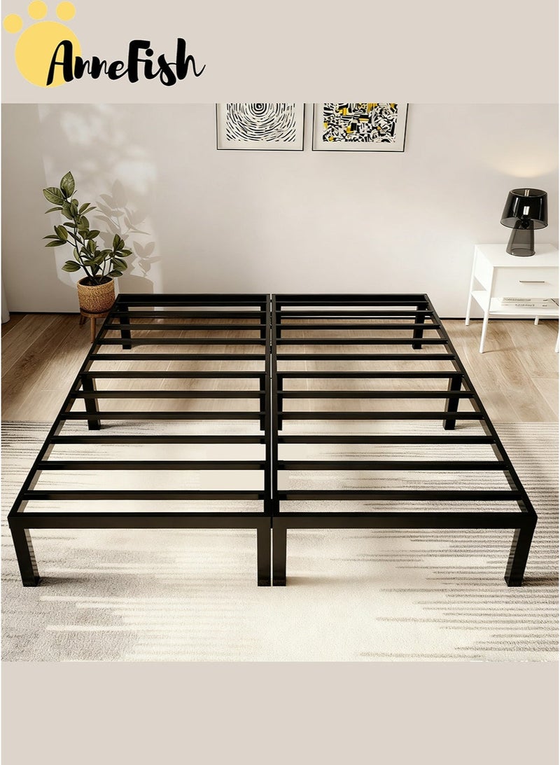 AnneFish 2Pcs 190*90 Single Bed Frame Metal Platform Bed Frame with 30cm Height Storage Heavy Duty Steel Slat Support Easy to Assemble No Box Spring Mattress Required for Adult and Bedrooms - Image 1