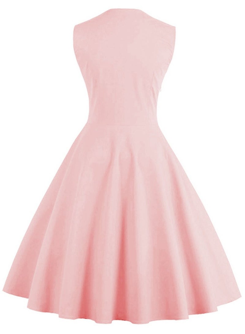 Loquat Patchwork color retro dress  - Image 2