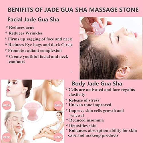 Getmecraft Rose Quartz Face Roller and Mushroom Gua Sha Facial Massage Tool Set Massager For Face, Neck, Dark Circles and Under Eye Treatment - Image 3