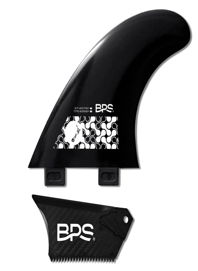 بي بي أس زعانف ألواح التزلج الصديقة للبيئة من BPS نيوزيلندا، مصنوعة من الألياف الزجاجية المقواة، مع 60% من النايلون البلاستيكي المعاد تدويره، طقم من 3 زعانف (نمط FCS G5 M5)، مع براغي FCS ومفتاح سداسي. - Image 2