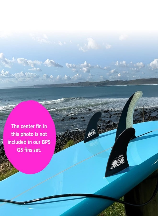 بي بي أس زعانف ألواح التزلج الصديقة للبيئة من BPS نيوزيلندا، مصنوعة من الألياف الزجاجية المقواة، مع 60% من النايلون البلاستيكي المعاد تدويره، طقم من 3 زعانف (نمط FCS G5 M5)، مع براغي FCS ومفتاح سداسي. - Image 5