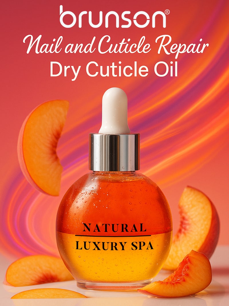 Brunson Nail and Cuticle Repair Oil 30ml Double Layer Hydrating and Nourishing Cuticle Oil with Vitamin E Salon Quality Cuticle Oil for Dry Brittle Nails and Nail Growth Quick Absorbing and Non Greasy - Image 2