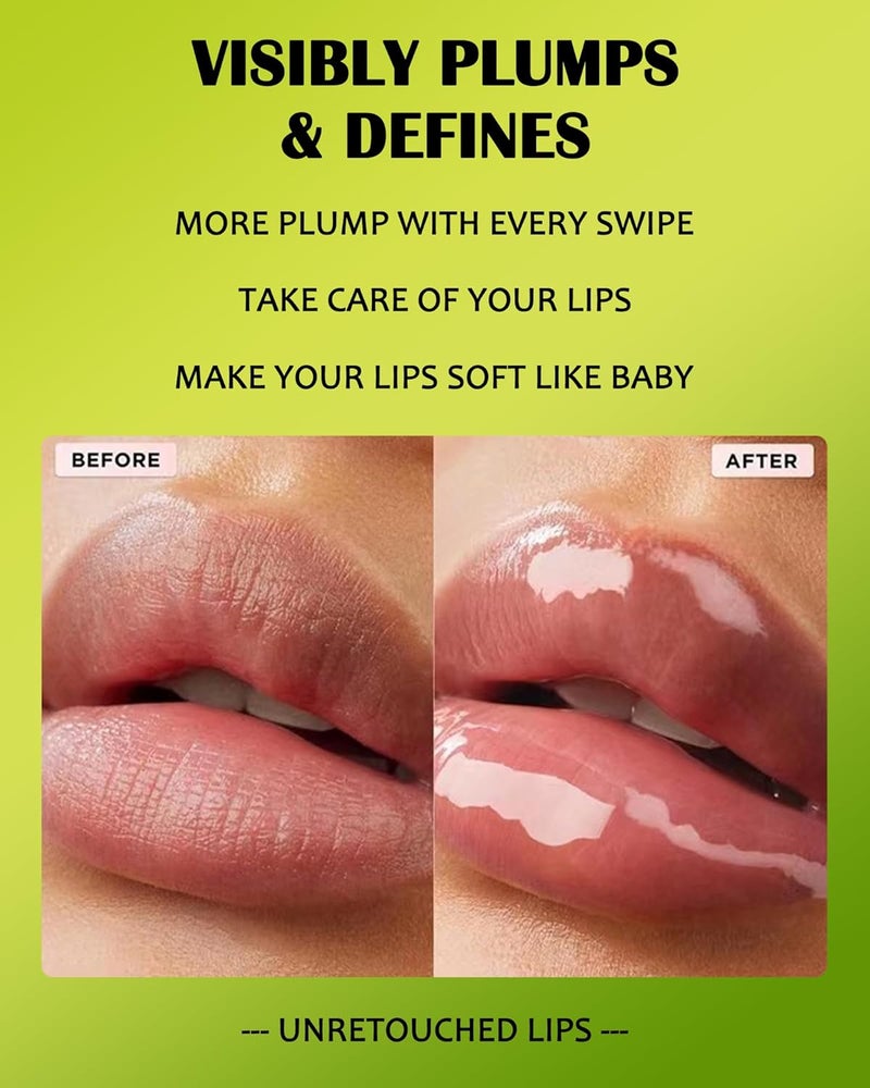 LYSdefeu 4 Colors Lip Oil Lip Glaze,Hydrating Tinted Plumping Lip Gloss,Fat Lip Oil Drip,Big Brush Head Clear Pink Shiny Glow Reviver Lip Care Oil,Long Lasting Non-sticky Transparent Lip Oil,Makeup Gift-SetA - Image 5