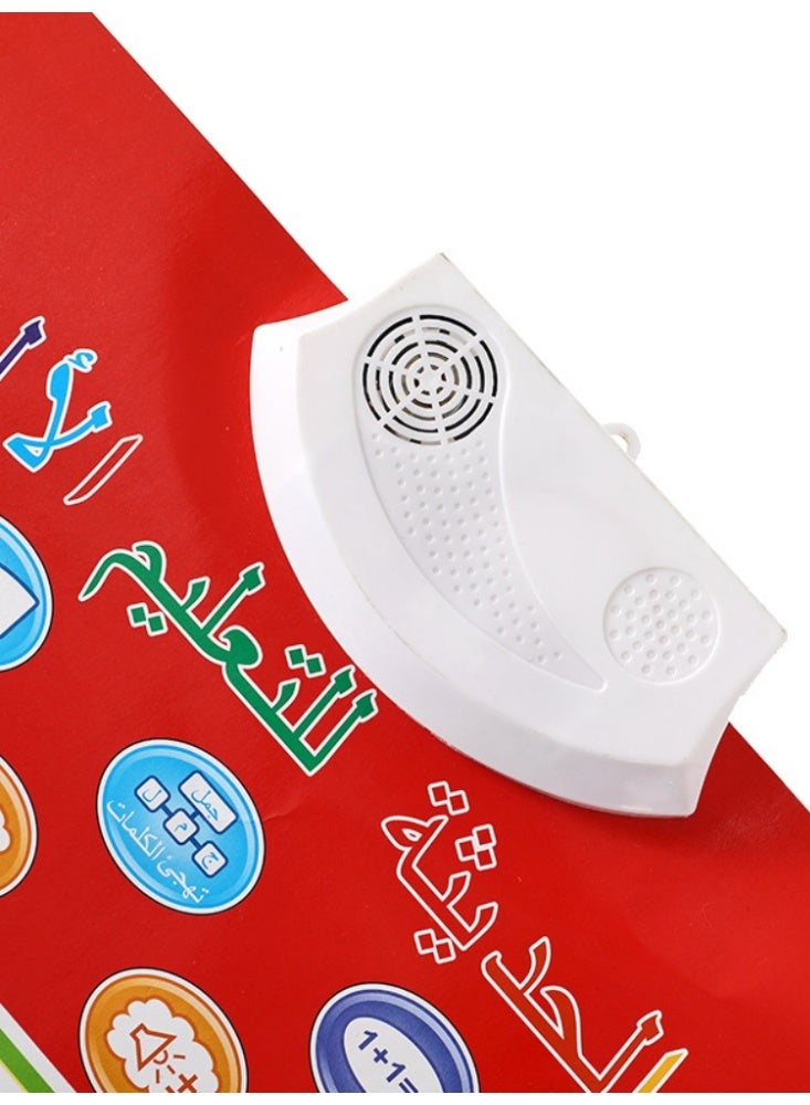 Arabic Talking Wall Chart for Kids - 3D Touch & Sound Educational Toy with 36mm Speaker, Waterproof Design, Safe ABS Material (Battery-Powered) - Image 2