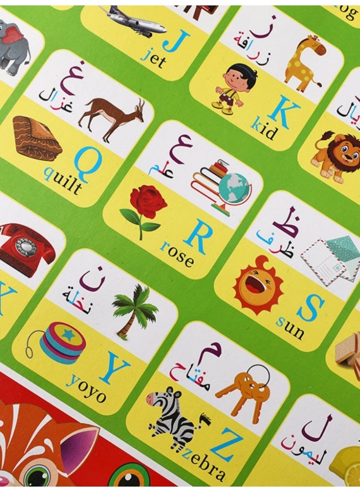Arabic Talking Wall Chart for Kids - 3D Touch & Sound Educational Toy with 36mm Speaker, Waterproof Design, Safe ABS Material (Battery-Powered) - Image 4