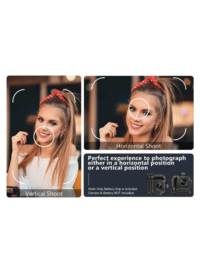 نيوير قبضة بطارية NEEWER لكاميرات نيكون D3100 / D3200 / D3300 / D5300 – زر غالق عمودي، تعمل ببطاريتين EN-EL14، مع كابل إشارات – مقبض بطارية للكاميرا - Image 4