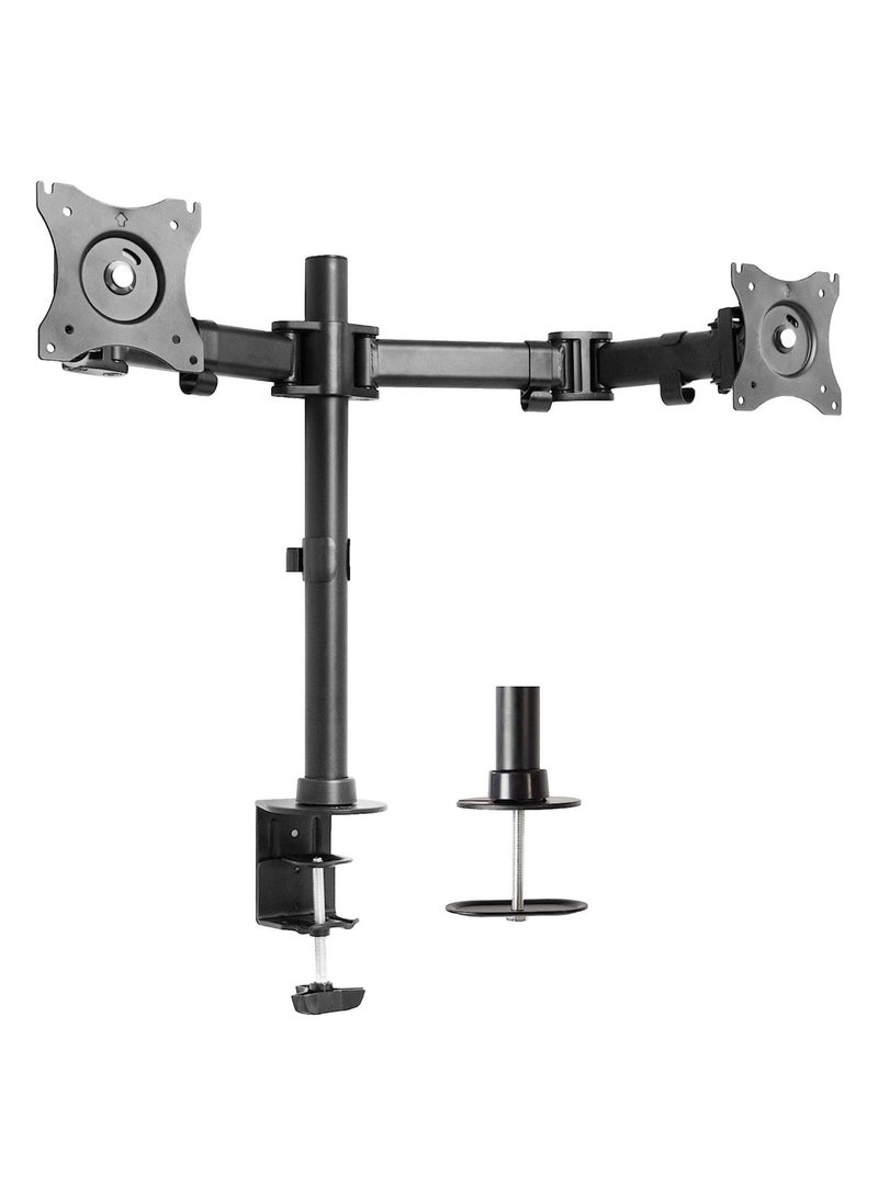 Dual Monitor Arms Fully Adjustable Desk Mount/Articulating Stand for 2 LCD LED Screens up to 27” (STAND-V002M) - Image 1