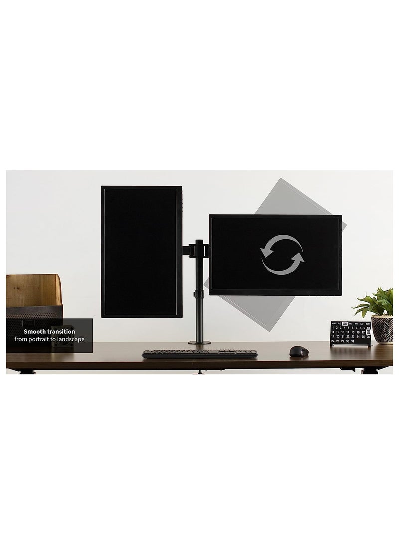 Dual Monitor Arms Fully Adjustable Desk Mount/Articulating Stand for 2 LCD LED Screens up to 27” (STAND-V002M) - Image 4