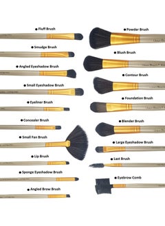 Urban Beauty Urban Beauty 18 Piece Makeup Brush Set (Beige)  - Image 3