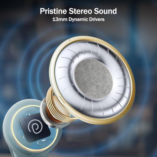 pTron Bassbuds Eon in-Ear TWS Earbuds w/ 13mm Drivers, 45Hrs Playtime, Dual HD Mic & TruTalk AI-ENC Calls, Custom EQ, Mobile App, Bluetooth v6.0 Headphones,Voice Assist., Type C Charging & IPX5 (Grey) - Image 3
