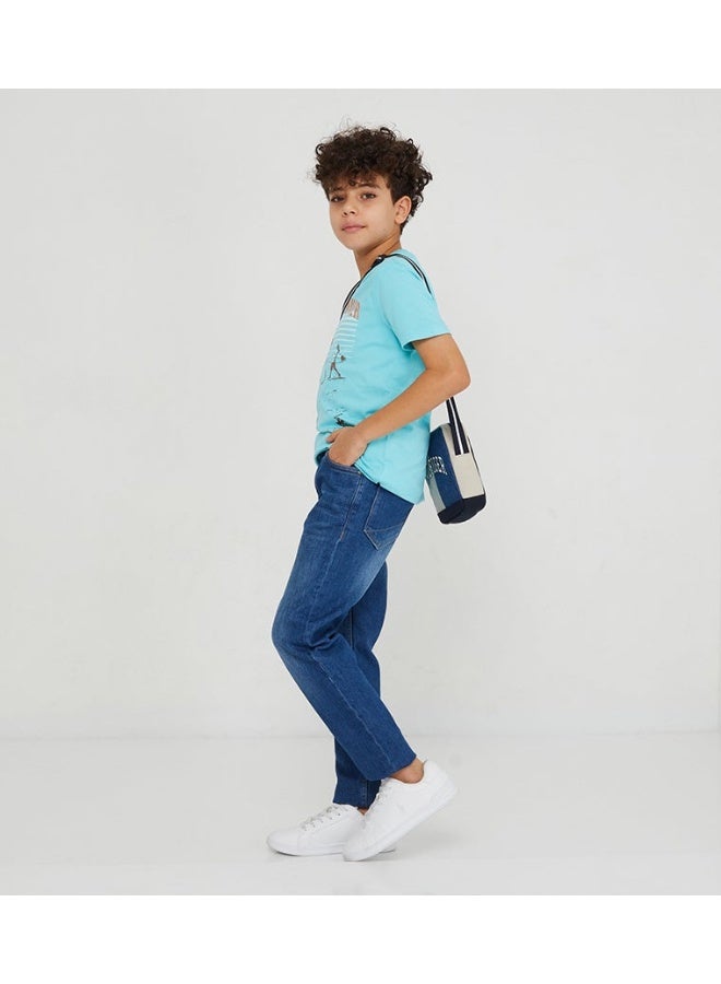 BEVERLY HILLS POLO CLUB Faded Straight Fit Jeans - Image 4