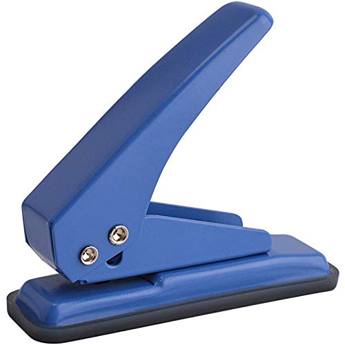 MROCO Single Hole Punch, 1/4" Hole Puncher, 20 Sheet Punch Capacity, Handheld with Non-Skid Base for Paper Chipboard Craft Paper and Art Project, Blue - Image 1