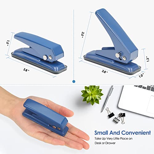 MROCO Single Hole Punch, 1/4" Hole Puncher, 20 Sheet Punch Capacity, Handheld with Non-Skid Base for Paper Chipboard Craft Paper and Art Project, Blue - Image 5