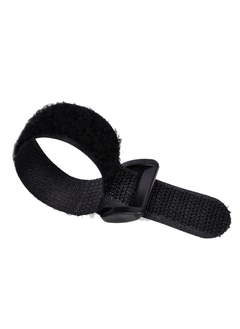 Oasisgalore - 10-Pack Black Velcro Cable Straps, Self-Adhesive Nylon with Buckles,Adjustable & Reusable for Cable Management - Image 1