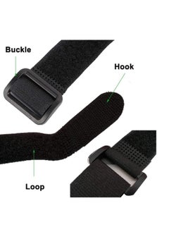 Oasisgalore 10-Pack Black Velcro Cable Straps, Self-Adhesive Nylon with Buckles,Adjustable & Reusable for Cable Management  - Image 4