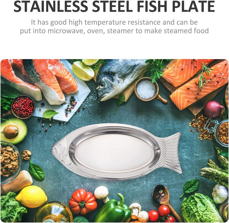 Hemoton طبق تقديم بيضاوي من الفولاذ المقاوم للصدأ بلمسة مرآة ثقيلة - Image 5