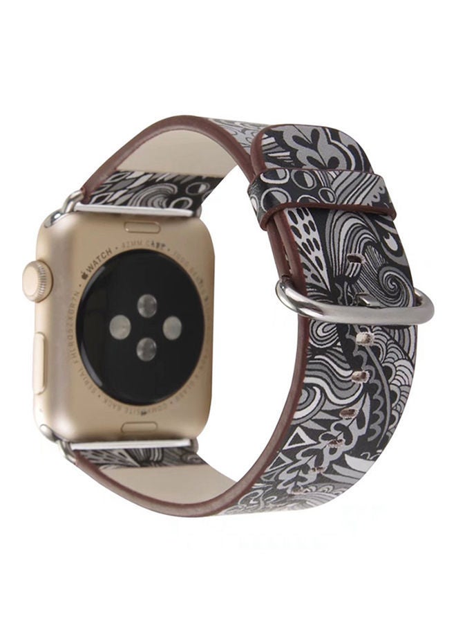 NIBEMINENT Replacement Band For Apple Watch Series 1/2/3 38mm Black/White - Image 3