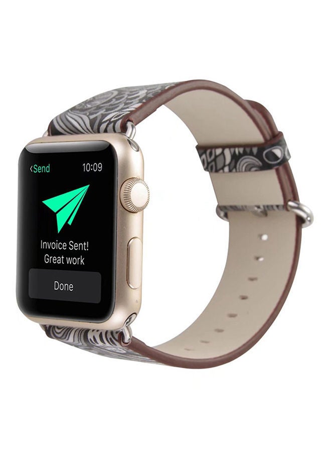 NIBEMINENT Replacement Band For Apple Watch Series 1/2/3 38mm Black/White - Image 2