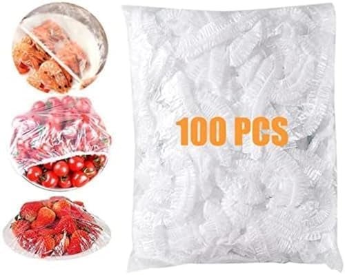 Fresh Keeping Bags 100pcs Food Covers,Reusable Elastic Food Storage Covers, Plastic Sealing Elastic Stretch Bowl Lids, Universal Kitchen Wrap Seal Caps (100pcs)  - Image 1