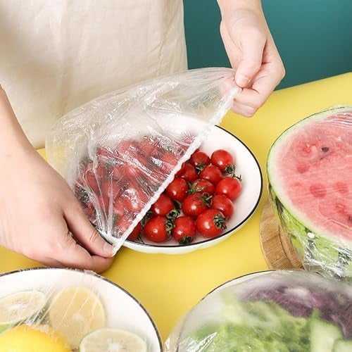 Fresh Keeping Bags 100pcs Food Covers,Reusable Elastic Food Storage Covers, Plastic Sealing Elastic Stretch Bowl Lids, Universal Kitchen Wrap Seal Caps (100pcs)  - Image 3