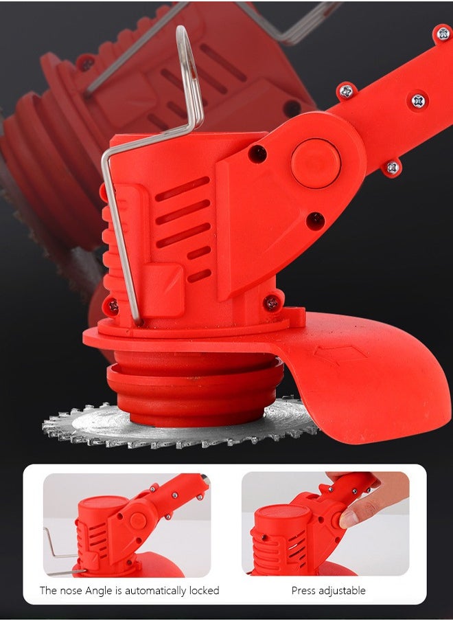 New Electric Household Lawn Mower Wireless Multi Function Lithium Battery Garden Weeder Portable Garden Lawn Mower Red
