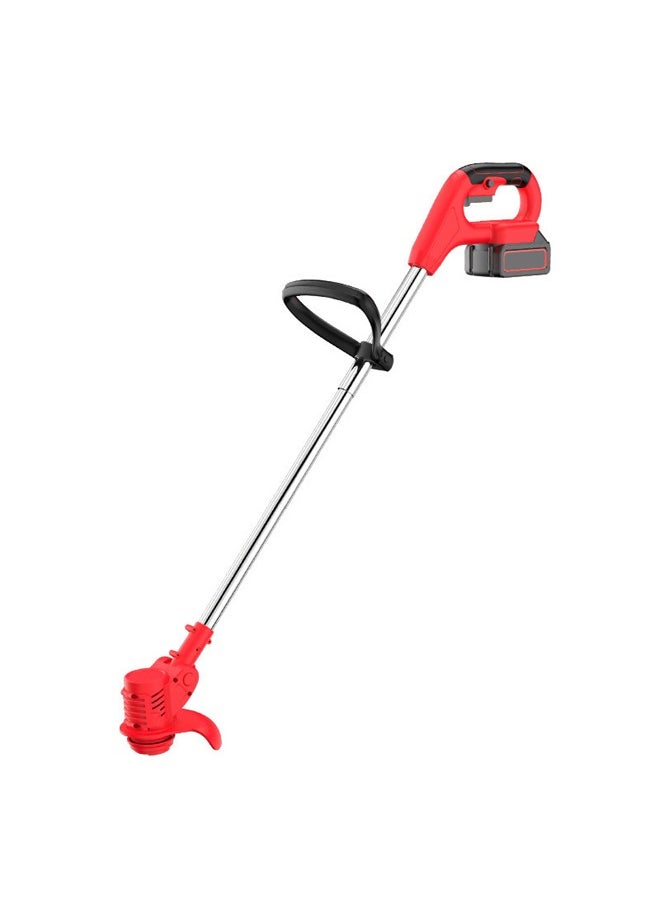 New Electric Household Lawn Mower Wireless Multi Function Lithium Battery Garden Weeder Portable Garden Lawn Mower Red