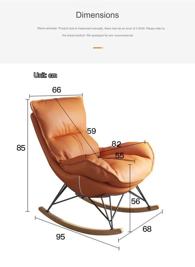 Rocking Chair with Footrest, Nursery Baby Glider Chair, Lounge Side Armchair Nursing Chair, High Back Armchair, Fabric Seat Wood Legs for Living Room Bedroom