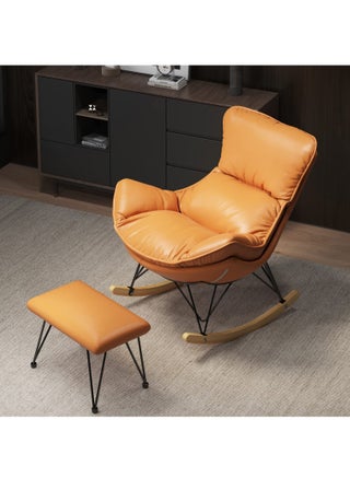 Rocking Chair with Footrest, Nursery Baby Glider Chair, Lounge Side Armchair Nursing Chair, High Back Armchair, Fabric Seat Wood Legs for Living Room Bedroom - pzsku/Z19A86AC95D3D7C34A5A7Z/45/1746202228/bd44ee9c-a25c-4c3e-b101-3f8295a2b2f6