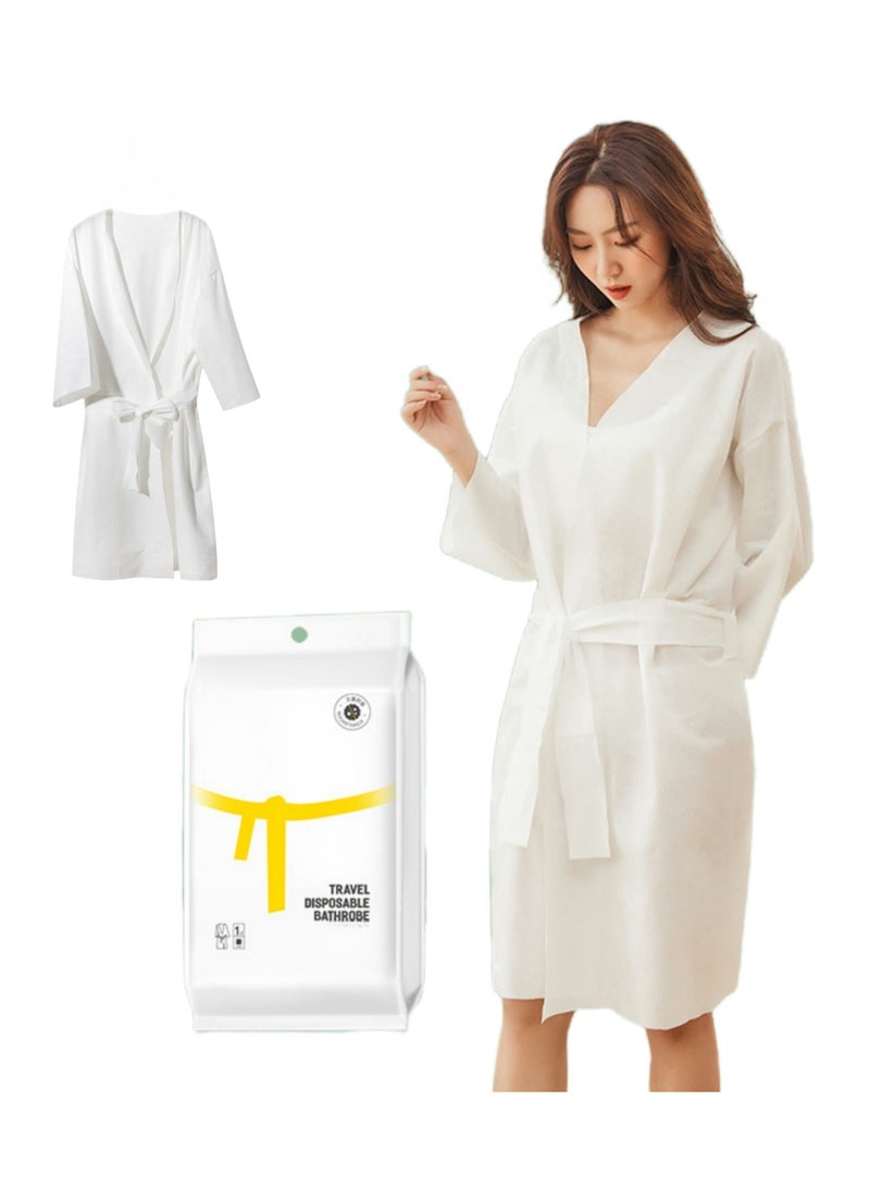 NOVOLAN Disposable Bathrobe, Nightgown, Bathrobe, Business Trip, Disposable Hotel Bathrobe, Portable Long Thickened Pajamas, Extended Length for Full Coverage, Hygienic and Sanitary, Gender-Neutral - Image 1