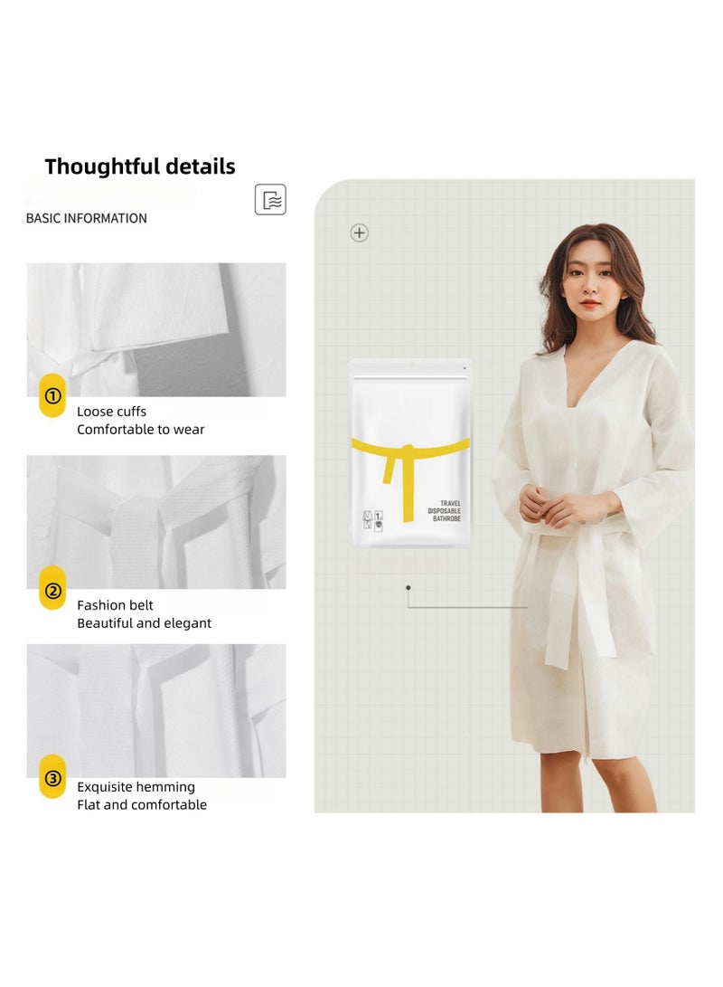 NOVOLAN Disposable Bathrobe, Nightgown, Bathrobe, Business Trip, Disposable Hotel Bathrobe, Portable Long Thickened Pajamas, Extended Length for Full Coverage, Hygienic and Sanitary, Gender-Neutral - Image 4