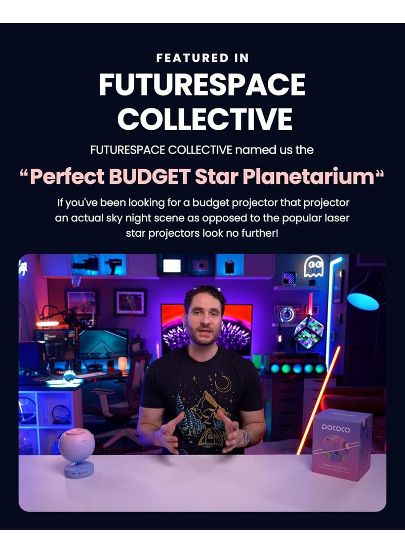 POCOCO Galaxy Lite Star Projector, Starry Sky Projector Home Planetarium Night Light Lamp Baby Kids Room Decoration Galaxy Projector for Party Birthday Christmas Gift (Pink) - Image 2