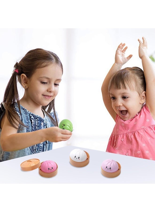 GIOIO Dumpling Squishies Toy, Giant SquishyDumpling Fidget Toy, Soft Squeeze Steamed Bun Stress Relief Ball with Steamer Box, Novelty Desk Soft Squeeze Decompression Gift for Adults Kids - Image 2