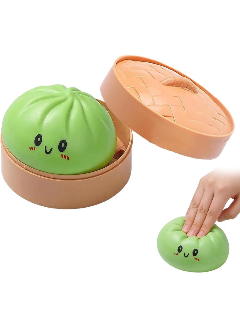 GIOIO Dumpling Squishies Toy, Giant SquishyDumpling Fidget Toy, Soft Squeeze Steamed Bun Stress Relief Ball with Steamer Box, Novelty Desk Soft Squeeze Decompression Gift for Adults Kids - Image 1