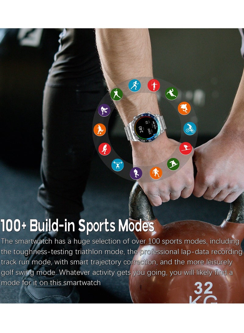 RollsTimi  Men's Smartwatch 1.43" Amoled HD Full Touch Screen Fitness Tracker Heart Rate Sleep Monitor Business Sports Smart Watch for Men - Image 3