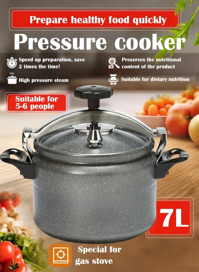 TORNADO 7Liters 7L Dark Grey Pressure Cooker | Granite Coating for Easy Cleaning, Reinforced Aluminum Alloy Design, Large-Capacity Ideal for Large grey - Image 1