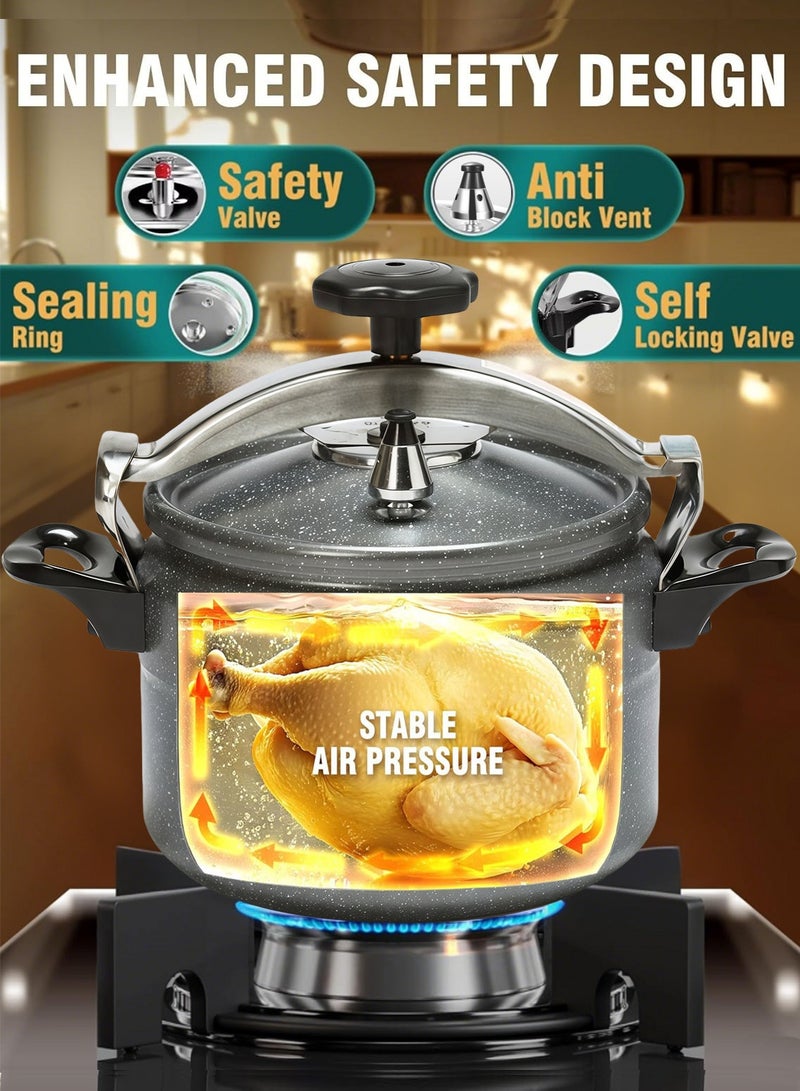 TORNADO 7Liters 7L Dark Grey Pressure Cooker | Granite Coating for Easy Cleaning, Reinforced Aluminum Alloy Design, Large-Capacity Ideal for Large grey - Image 2
