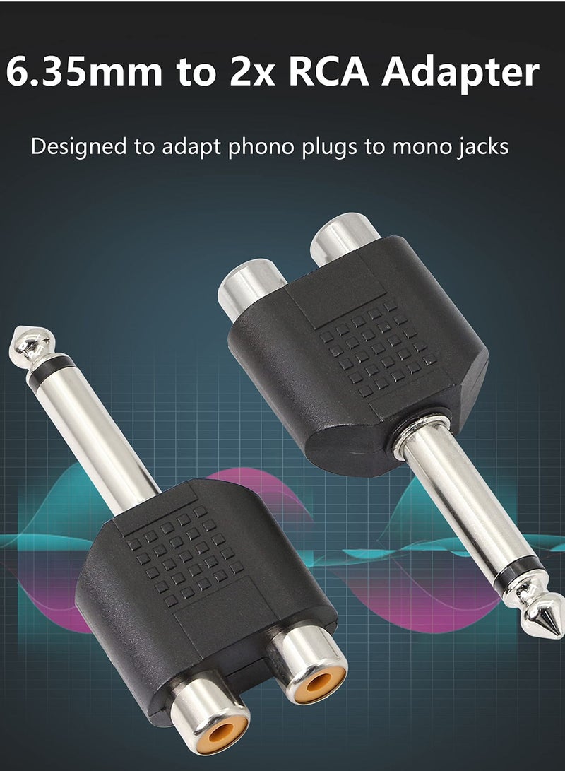 Y&D 6.35mm Male to 2 RCA Female Audio Jack, Two F Stereo Interconnect Adapter, Mono Plug Jack Splitter, Adapter - Image 4