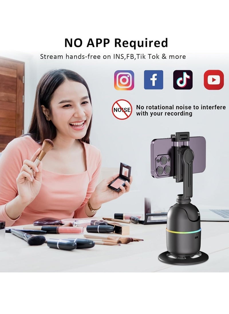 JAJEEK - 360° Rotation Smart Phone Holder with Auto Face Tracking – Gesture Control, No App Needed for Vlogging, Streaming, TikTok, Video Shooting – Universal Compatibility, Stable & Hands-Free Operation - Image 1