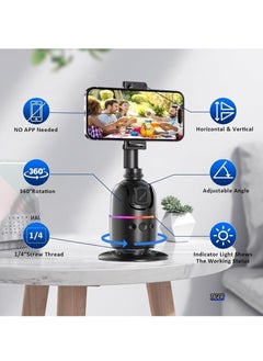 JAJEEK 360° Rotation Smart Phone Holder with Auto Face Tracking – Gesture Control, No App Needed for Vlogging, Streaming, TikTok, Video Shooting – Universal Compatibility, Stable & Hands-Free Operation  - Image 2