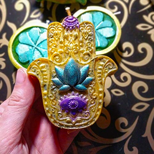 Actvty Hamsa Silicone Soap Molds, 4 Cavities Hand of Fatima Silicone Molds, Palm Amulet Mold for DIY Soap, Candle, Bath Bombs, Chocolate, Cake Decoration, Resin Casting - Image 4