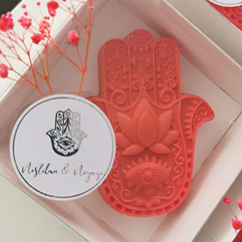 Actvty Hamsa Silicone Soap Molds, 4 Cavities Hand of Fatima Silicone Molds, Palm Amulet Mold for DIY Soap, Candle, Bath Bombs, Chocolate, Cake Decoration, Resin Casting - Image 5