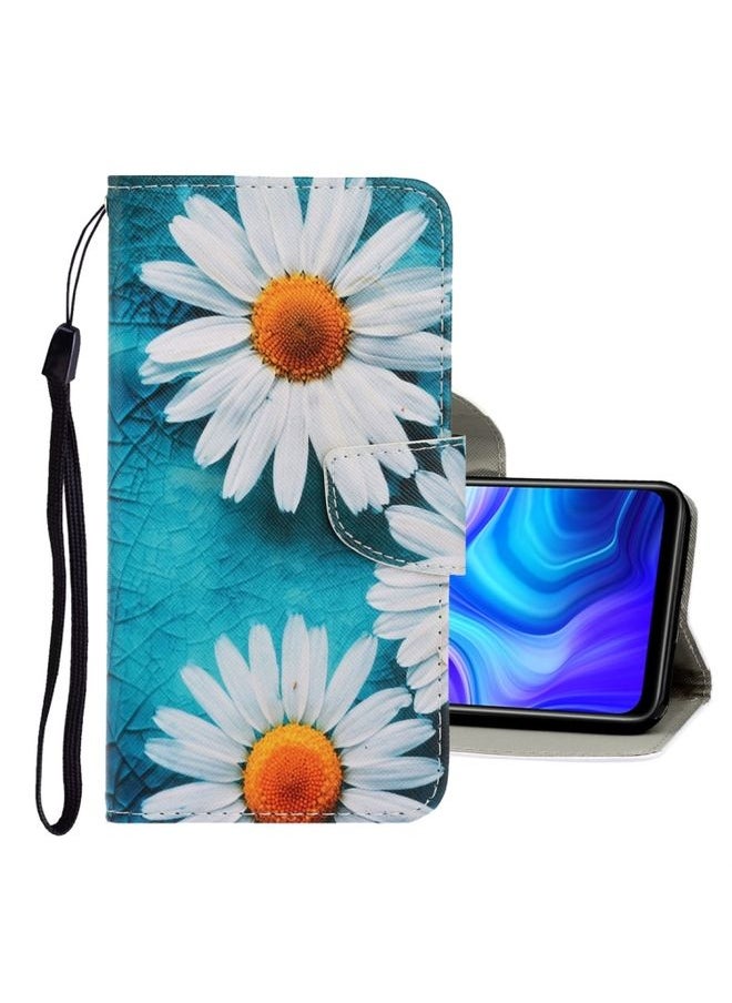 HuHa Case Cover For Xiaomi Redmi 9C 3D Colored Drawing Horizontal Flip PU Leather Case with Holder & Card Slots & Wallet Chrysanthemum 