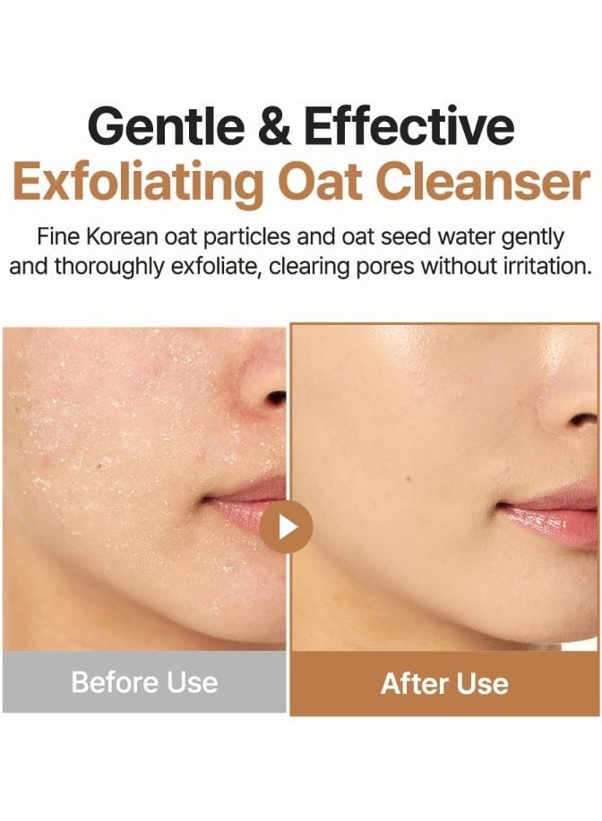 Purito Oat Exfoliating Facial Polish Cleanser - Hydrating Daily Face Wash with Gentle Scrub Clay Pore Minimizing Panthenol, Oat Seed Water Vegan, Non-comedogenic Korean Skin Care 150ml - Image 2