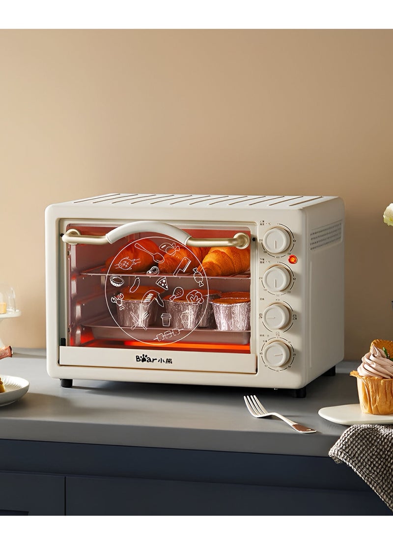 Bear - 20L Mini Electric Portable Toaster Oven With Built-In Light 3Layer Small Automatic Home Baking Independent Temperature Control Convection Countertop Oven(3Pin Au/Cn Plug) - Image 1