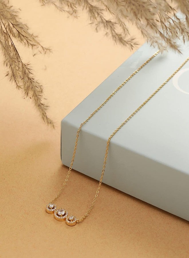 MINUTIAE 14K Gold Plated Pendant Necklace With Austrian Cubic Zirconia for Women & Girls With Extendable Chain Fashion Jewelry (Gold) - Image 5