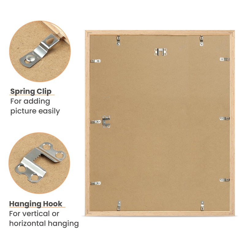 upsimples 16x20 Frames, Natural Solid Wooden Picture Frames, Display 11x14 with Mat or 16 x 20 Without, Vertical or Horizontal Wall Hanging, 1 Pack, Natural - Image 5