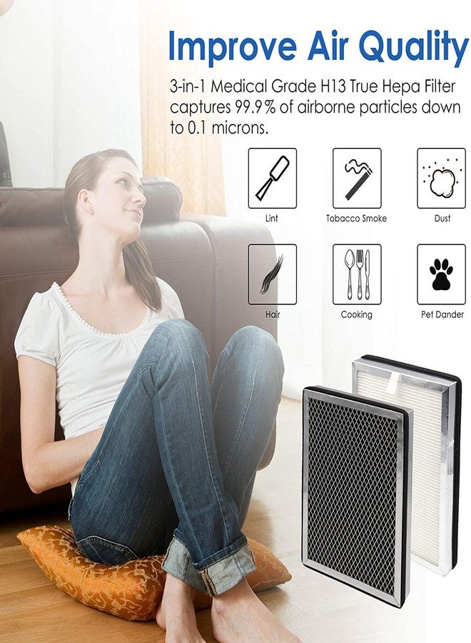 Flintar MA25 Replacement Filter, Compatible with MA-25 Air Purifier, H13 Grade 3-in-1 Air and Activated Carbon Filter Set, 2-Pack - Image 4