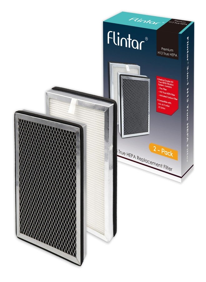 Flintar MA25 Replacement Filter, Compatible with MA-25 Air Purifier, H13 Grade 3-in-1 Air and Activated Carbon Filter Set, 2-Pack - Image 1