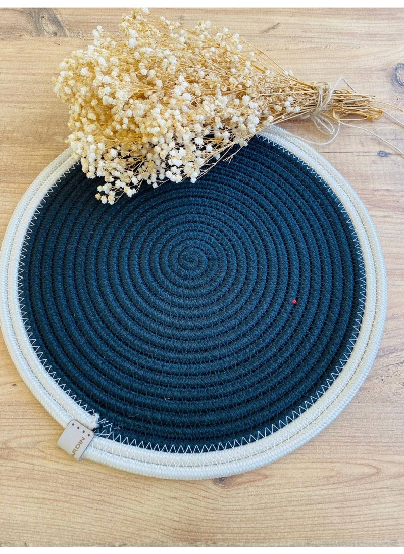 BDZ Deri BDZ Leather Wicker Jute Presentation Plate Mat American Service  - Image 1
